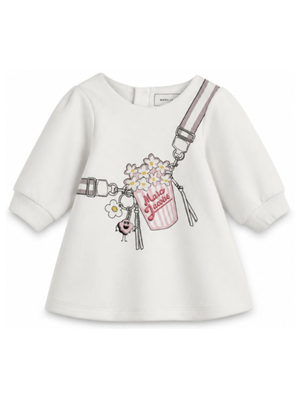 Abito per neonata The Marc Jacobs Kids bianco con stampa grafica sul davanti W61071 182 THE MARC JACOBS KIDS 