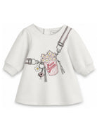 Abito per neonata The Marc Jacobs Kids bianco con stampa grafica sul davanti W61071 182 THE MARC JACOBS KIDS 