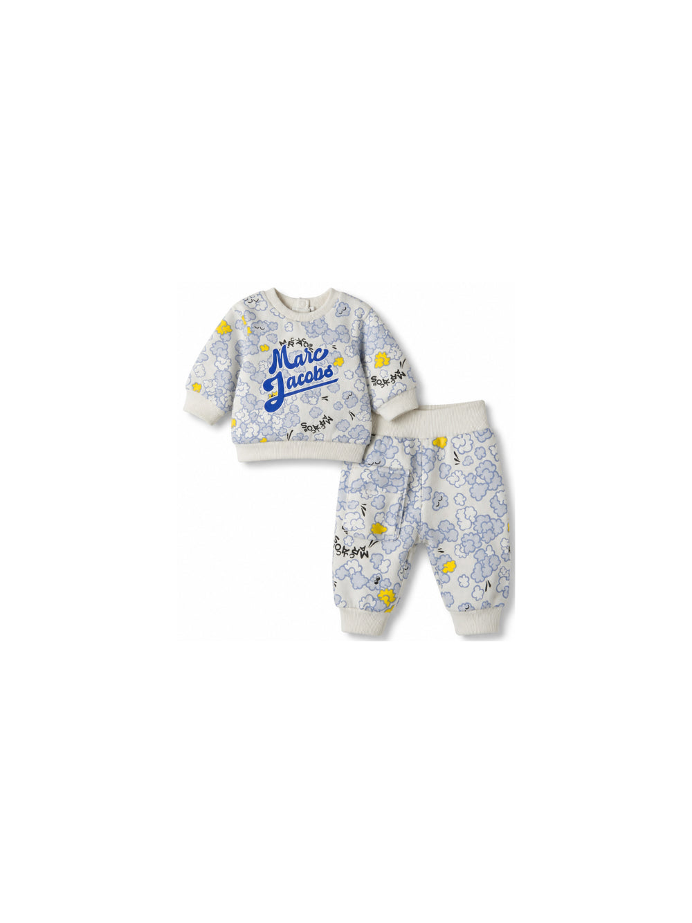 Set tuta sportiva per neonato The Marc Jacobs Kids beige con stampa pop-corn all-over W61074 182 THE MARC JACOBS KIDS 