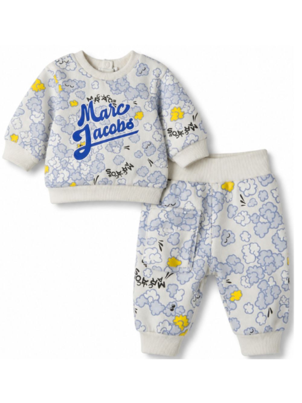 Set tuta sportiva per neonato The Marc Jacobs Kids beige con stampa pop-corn all-over W61074 182 THE MARC JACOBS KIDS 
