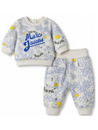 Set tuta sportiva per neonato The Marc Jacobs Kids beige con stampa pop-corn all-over W61074 182 THE MARC JACOBS KIDS 