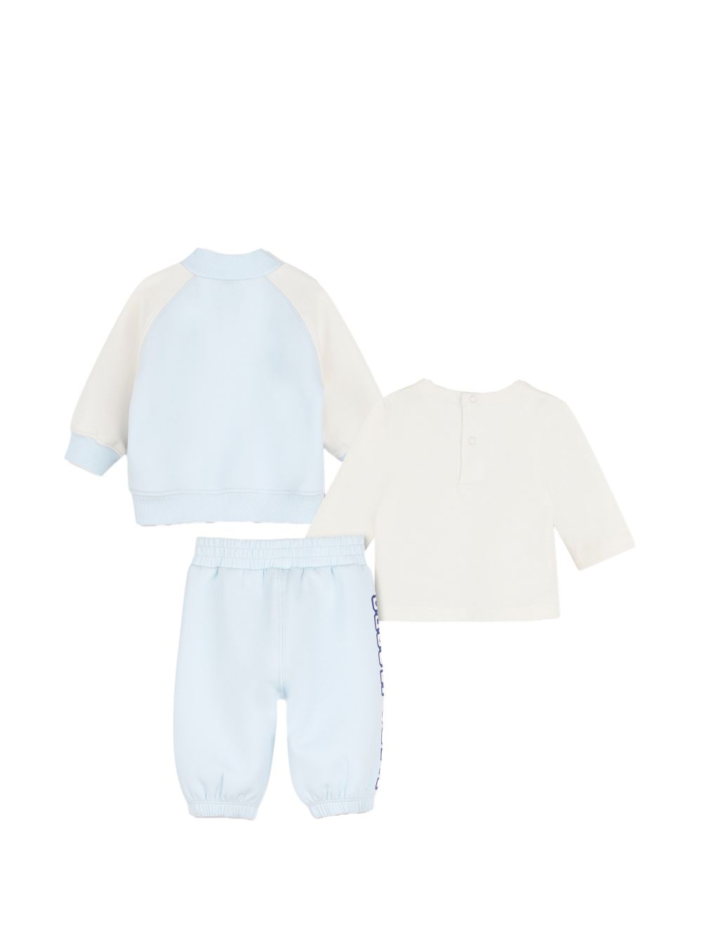 Set tre pezzi per neonato The Marc Jacobs Kids azzurro con logo sul davanti W61078 77X THE MARC JACOBS KIDS 