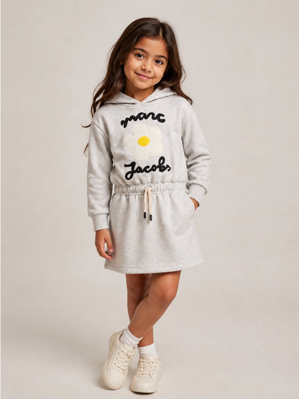 Abito per bambina The Marc Jacobs Kids grigio con stampa logo sul davanti W61080 A18 THE MARC JACOBS KIDS 