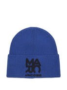 Berretto per bambino The Marc Jacobs Kids blu a coste con logo W61088 841 THE MARC JACOBS KIDS 