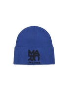 Berretto per bambino The Marc Jacobs Kids blu a coste con logo W61088 841 THE MARC JACOBS KIDS 