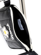 Borsa a spalla per bambina The Marc Jacobs nera con applicazione fiore sul davanti W61091 09B THE MARC JACOBS KIDS 