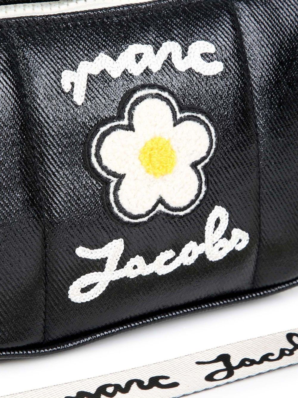 Borsa a spalla per bambina The Marc Jacobs nera con applicazione fiore sul davanti W61091 09B THE MARC JACOBS KIDS 