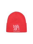 Cappello per bambina The Marc Jacobs Kids rosa con lavorazione in maglia a coste W61097 98A THE MARC JACOBS KIDS 