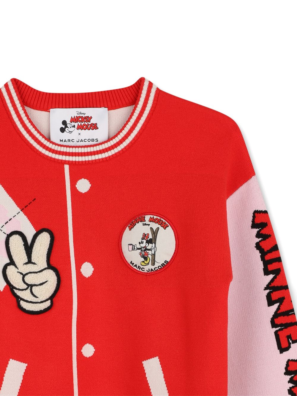 Maglione per bambina The Marc Jacobs Kids x Disney rosso con stampa Minnie Mouse sul retro W61110 975 THE MARC JACOBS KIDS 