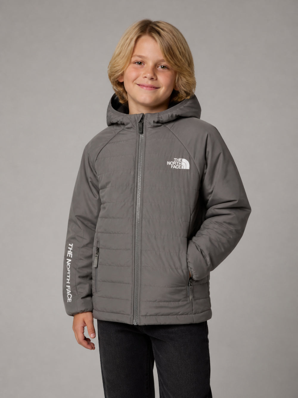 Giubbino B Never Stop per bambino The North Face Kids grigio con finitura imbottita NF0A89HR 0UZ1 THE NORTH FACE KIDS 