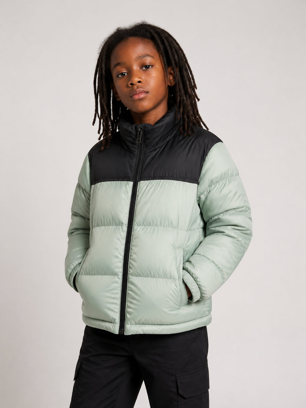 Giubbino Nuptse per bambino The North Face Kids verde con design imbottito NF0A8A4C BQ11 THE NORTH FACE KIDS 