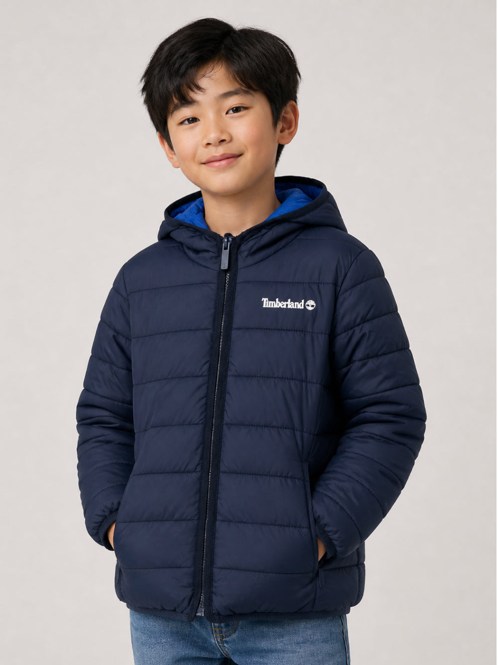 Giubbino per bambino Timberland Kids blu con design imbottito T60377 849 TIMBERLAND KIDS 