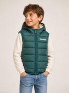 Smanicato per bambino Timberland Kids verde con stampa logo sul petto T60378 68R TIMBERLAND KIDS 