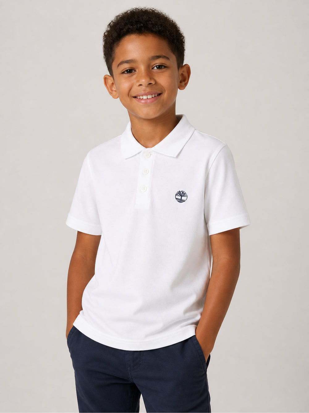 Polo per bambino Timberland Kids bianca con logo sul petto T60823 10P TIMBERLAND KIDS 