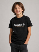 T-shirt per bambino Timberland Kids nera con stampa logo sul davanti T60968 09B TIMBERLAND KIDS 