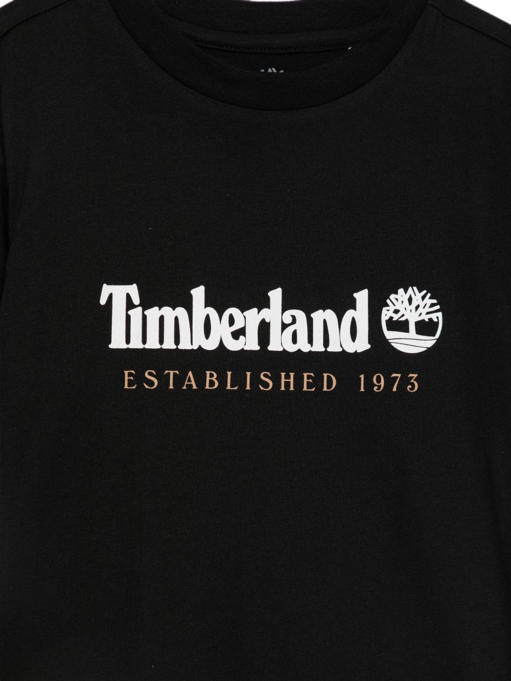 T-shirt per bambino Timberland Kids nera con stampa logo sul davanti T60968 09B TIMBERLAND KIDS 