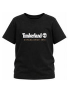 T-shirt per bambino Timberland Kids nera con stampa logo sul davanti T60968 09B TIMBERLAND KIDS 