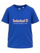 T-shirt per bambino Timberland Kids blu con stampa logo sul davanti T60968 829 TIMBERLAND KIDS 