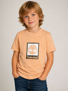 T-shirt per bambino Timberland Kids beige con stampa grafica T60969 230 TIMBERLAND KIDS 