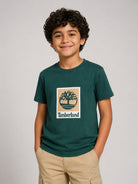 T-shirt per bambino Timberland Kids verde con stampa logo T60969 68R TIMBERLAND KIDS 