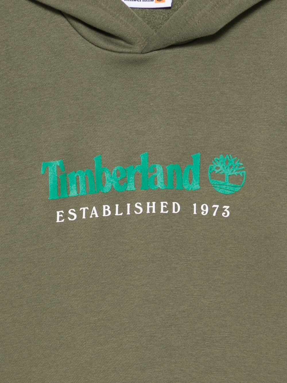 Felpa per bambino Timberland Kids verde oliva con stampa logo sul davanti T60975 730 TIMBERLAND KIDS 
