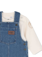 Set T-shirt e salopette per neonato Timberland Kids in denim con applicazione T61005 Z06 TIMBERLAND KIDS 