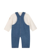Set T-shirt e salopette per neonato Timberland Kids in denim con applicazione T61005 Z06 TIMBERLAND KIDS 
