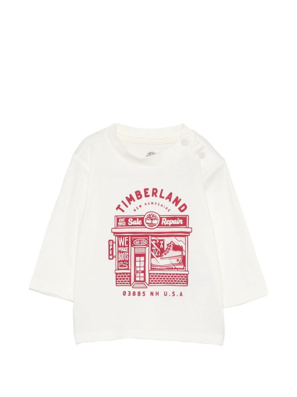 T-shirt per neonato Timberland Kids bianca con stampa grafica T61028 127 TIMBERLAND KIDS 