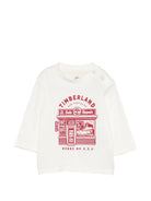 T-shirt per neonato Timberland Kids bianca con stampa grafica T61028 127 TIMBERLAND KIDS 