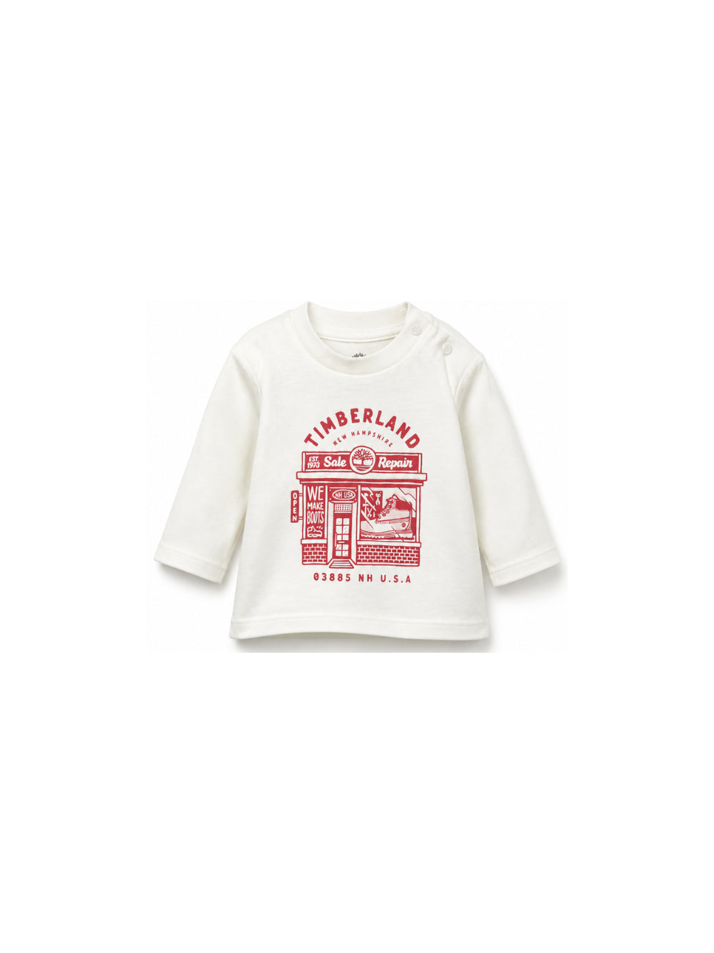 T-shirt per neonato Timberland Kids bianca con stampa grafica T61028 127 TIMBERLAND KIDS 