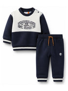 Set tuta sportiva per neonato Timberland Kids blu con stampa logo sul davanti T61037 849 TIMBERLAND KIDS 