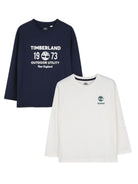 Set di due t-shirt per bambino Timberland Kids blu e bianca con stampa grafica T61047 849 TIMBERLAND KIDS 