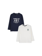 Set di due t-shirt per bambino Timberland Kids blu e bianca con stampa grafica T61047 849 TIMBERLAND KIDS 