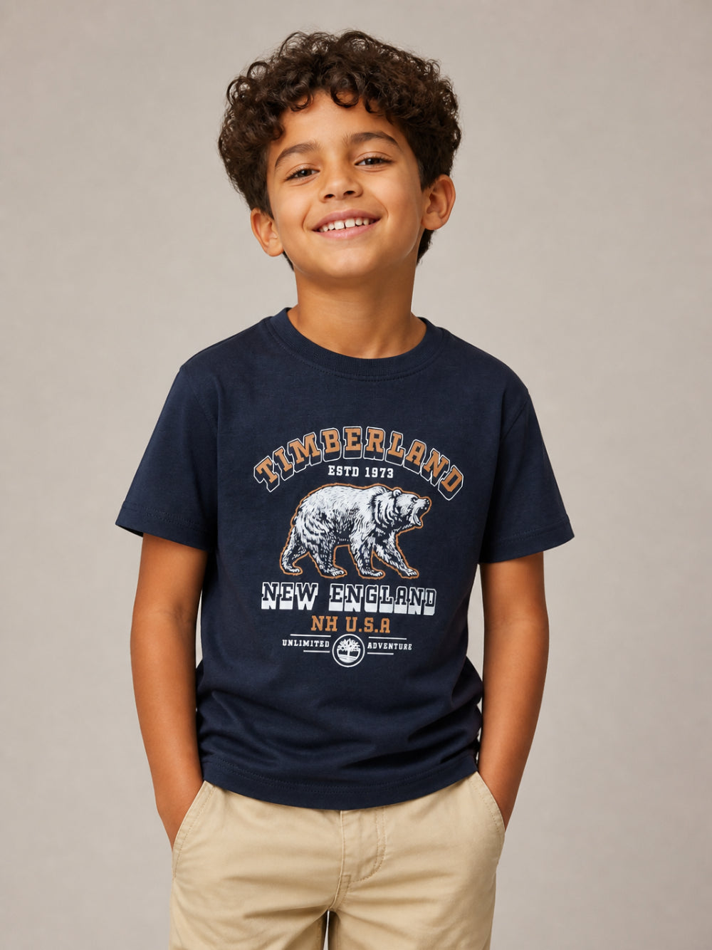 T-shirt per bambino Timberland Kids blu con stampa grafica T61053 849 TIMBERLAND KIDS 