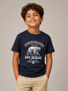 T-shirt per bambino Timberland Kids blu con stampa grafica T61053 849 TIMBERLAND KIDS 