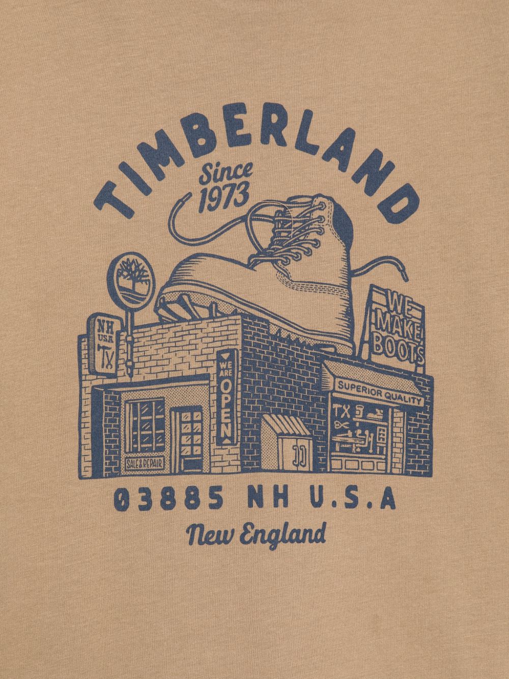 T-shirt per bambino Timberland Kids beige con stampa grafica T61054 659 TIMBERLAND KIDS 