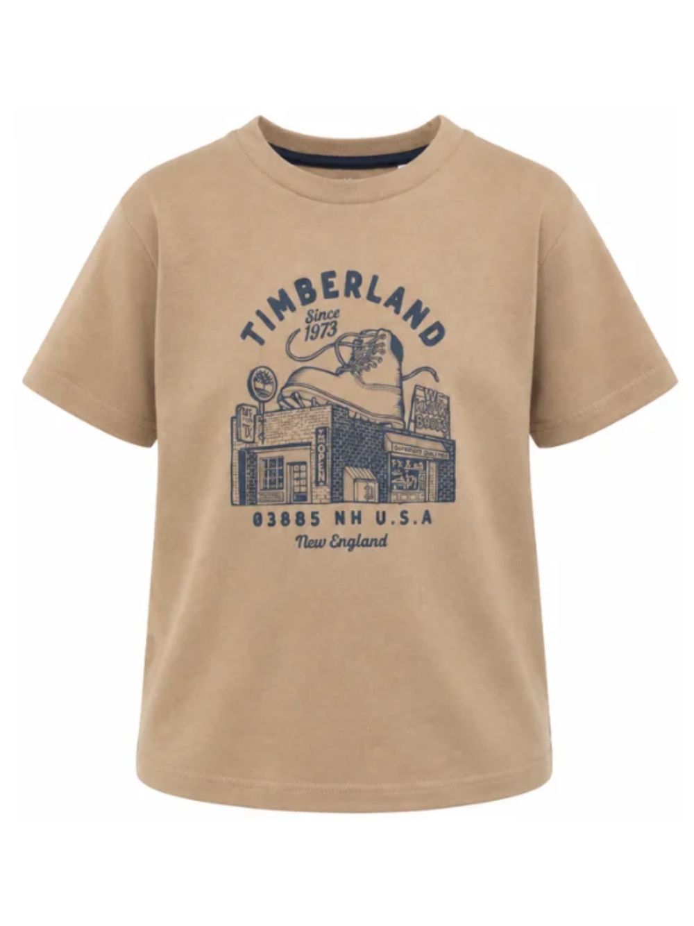 T-shirt per bambino Timberland Kids beige con stampa grafica T61054 659 TIMBERLAND KIDS 