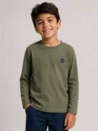T-shirt per bambino Timberland Kids verde con applicazione logo T61056 730 TIMBERLAND KIDS 