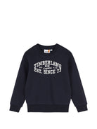Felpa per bambino Timberland Kids blu con stampa logo sul davanti T61063 849 TIMBERLAND KIDS 
