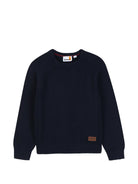 Maglione per bambino Timberland Kids blu con applicazione frontale del logo T61081 849 TIMBERLAND KIDS 