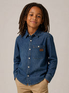 Camicia per bambino Timberland Kids in denim con applicazione logo T61085 Z25 TIMBERLAND KIDS 
