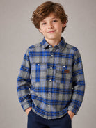 Camicia per bambino Timberland Kids blu con motivo a quadri T61087 829 TIMBERLAND KIDS 