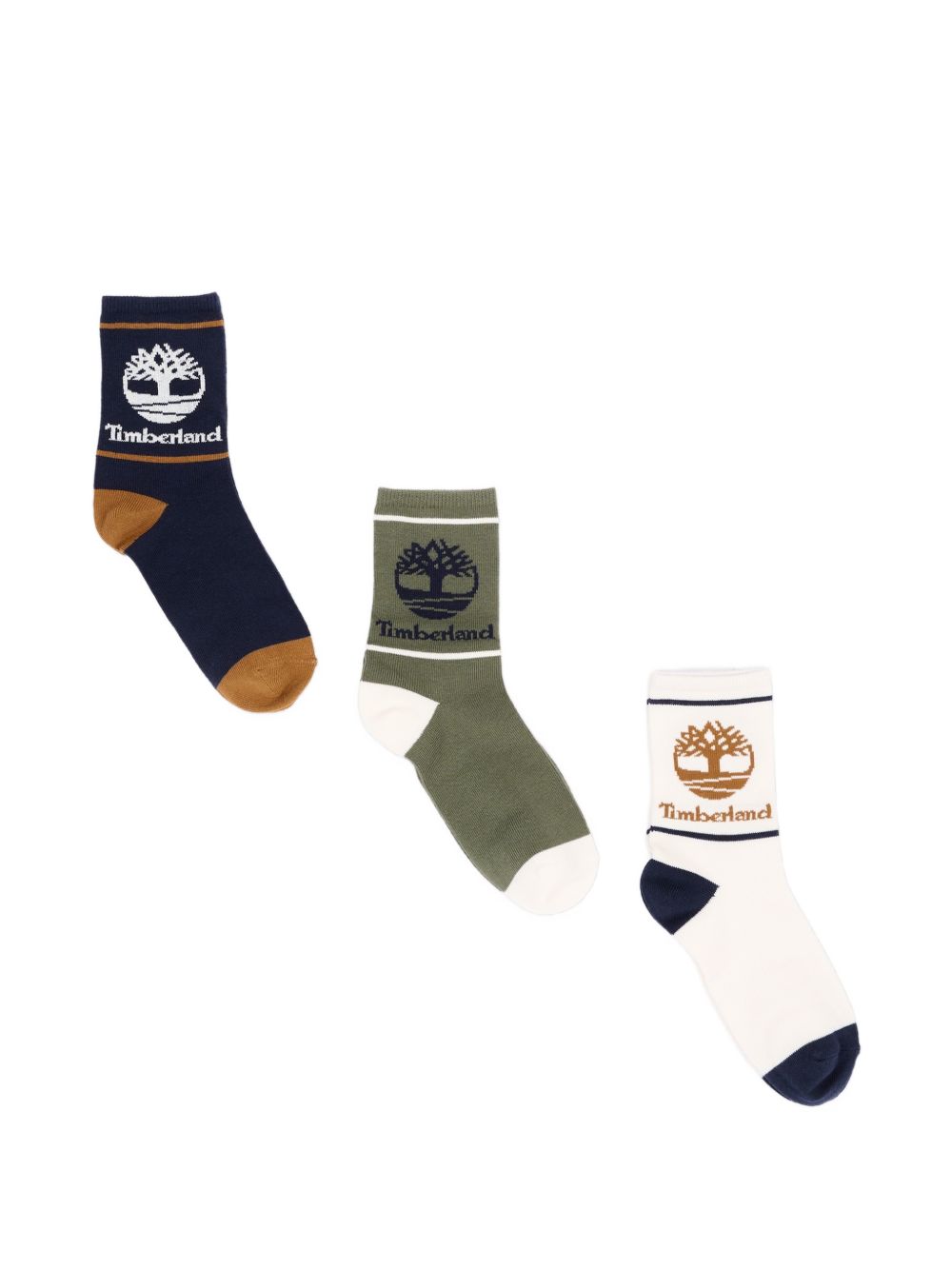 Set di tre paia di calzini per bambini Timberland Kids multicolore con logo a intarsio T61102 849 TIMBERLAND KIDS 