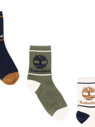 Set di tre paia di calzini per bambini Timberland Kids multicolore con logo a intarsio T61102 849 TIMBERLAND KIDS 