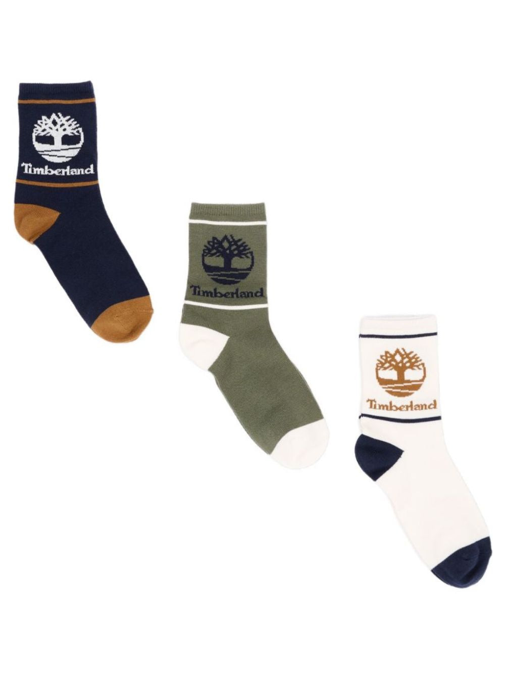 Set di tre paia di calzini per bambini Timberland Kids multicolore con logo a intarsio T61102 849 TIMBERLAND KIDS 