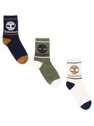 Set di tre paia di calzini per bambini Timberland Kids multicolore con logo a intarsio T61102 849 TIMBERLAND KIDS 