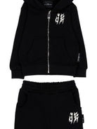 Tuta sportiva per neonato John Richmond Kids nera con logo ricamato sul davanti RIA26035CF BLACK JOHN RICHMOND KIDS 