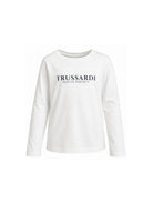 T-shirt per bambino Trussardi Kids bianca con stampa del logo TBA26007TS OFF-WHITE TRUSSARDI KIDS 