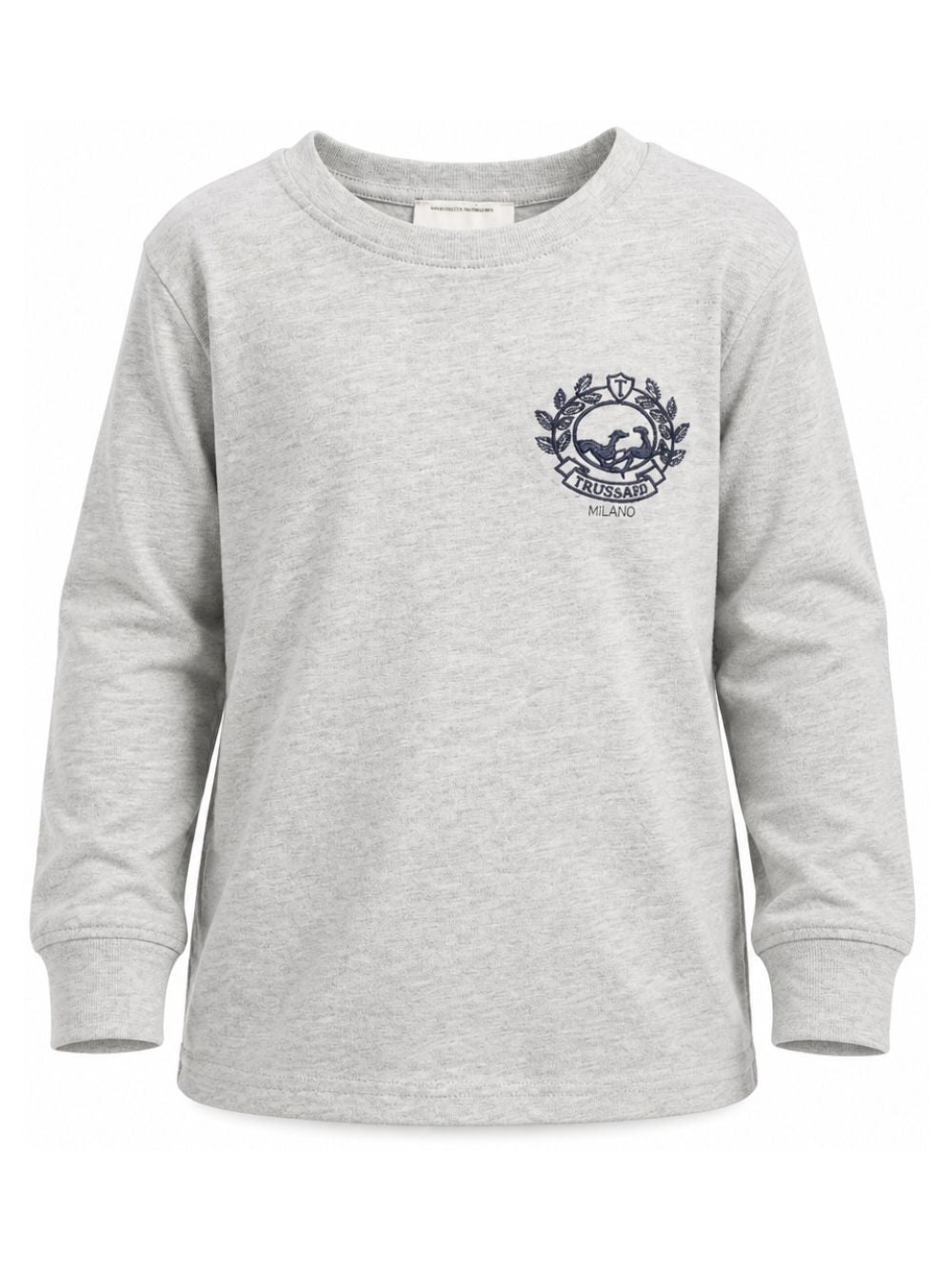 T-shirt per bambino Trussardi Kids grigio con stampa logo sul davanti TBA26015TS GREY LIGHT MELANGE TRUSSARDI KIDS 