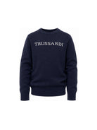 Maglione per bambino Trussardi Kids blu con ricamo logo TBA26021MA BLUE NAVAL TRUSSARDI KIDS 
